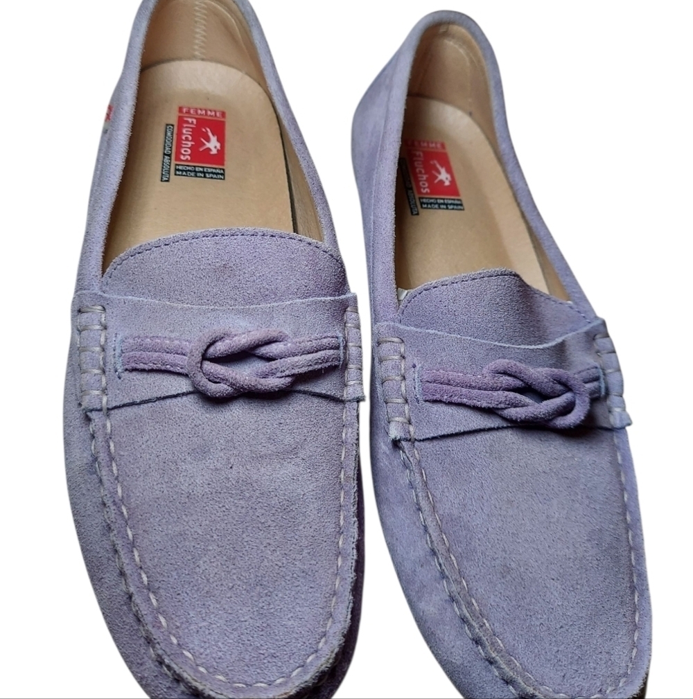 Fluchos Bruni Lavender Suede Slip-On Loafer - Picture 4 of 10